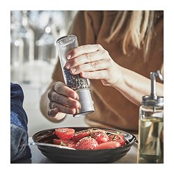 CITRONHAJ - Spice mill, clear glass/stainless steel, 15 cm