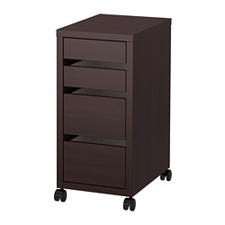 MICKE - Unit laci beroda, hitam-cokelat, 35x75 cm