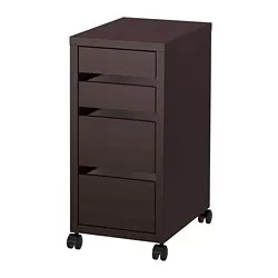 MICKE - Unit laci beroda, hitam-cokelat, 35x75 cm