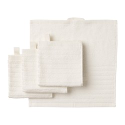 VÅGSJÖN - Washcloth, white, 30x30 cm