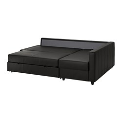 FRIHETEN - Corner sofa-bed with storage, Bomstad black