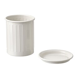 VÄLVÅRDAD - Cutlery stand, beige/galvanised, 13 cm