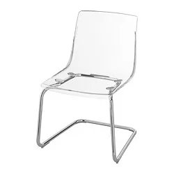 TOBIAS - Kursi, transparan/dilapisi krom