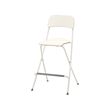 FRANKLIN - Bar stool with backrest, foldable, counter height white/white, 63 cm