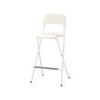 FRANKLIN - Bar stool with backrest, foldable, white/white, 74 cm