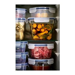 IKEA 365+ - Food container with lid, round/plastic, 750 ml