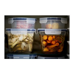 IKEA 365+ - Wadah makanan dengan penutup, persegi panjang/plastik, 2.0 l