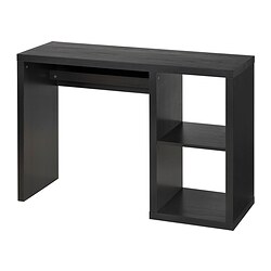 KALLAX - Meja, hitam-cokelat, 111x39 cm