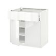 METOD/MAXIMERA - Kabinet dasar dengan laci/2 pintu, putih/Ringhult putih, 80x60x80 cm