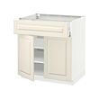 METOD/MAXIMERA - Kabinet dasar dengan laci/2 pintu, putih/Bodbyn putih pudar, 80x60x80 cm