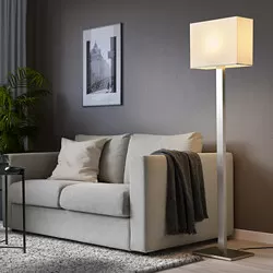 TOMELILLA - Lampu lantai, dilapisi nikel/putih, 150 cm