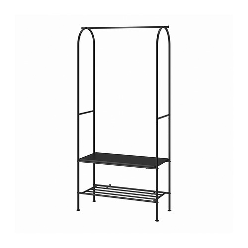 GRÅFJÄLLET rak pakaian+penyimpanan sepatu, antrasit, 90x36x175 cm