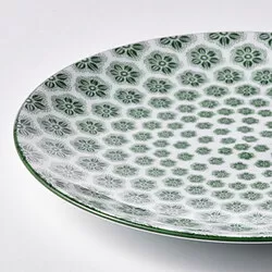 ENTUSIASM - Piring kecil, berpola/hijau, 18 cm