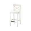 INGOLF - Bar stool with backrest, white, 63 cm