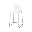 GLENN - Bar stool, counter height white/chrome-plated, 66 cm
