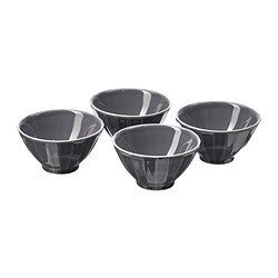 STRIMMIG - Mangkuk, tembikar abu-abu muda, 11 cm
