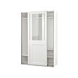 PAX/GRIMO - Wardrobe with sliding doors, white/clear glass white, 150x66x236 cm