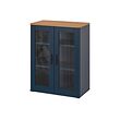 SKRUVBY - cabinet with glass doors, black-blue, 70x90 cm | IKEA Indonesia - PE876445_S2