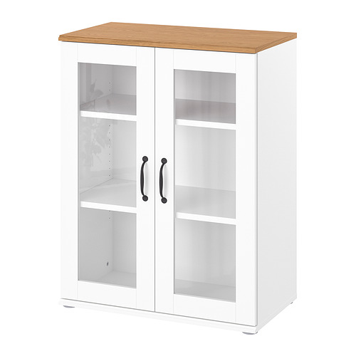 SKRUVBY kabinet dengan pintu kaca