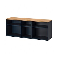 SKRUVBY - TV bench, black-blue, 156x38x60 cm