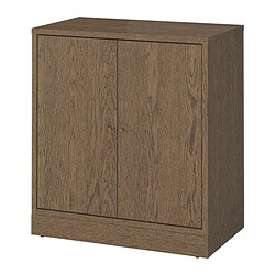 TONSTAD - Kabinet berpintu, cokelat veneer kayu oak diwarnai, 82x47x90 cm