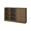 TONSTAD - Storage combination, brown stained oak veneer, 202x37x120 cm