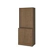 TONSTAD - Kombnsi pnyimpanan dg pintu geser, cokelat veneer kayu oak diwarnai, 82x47x201 cm