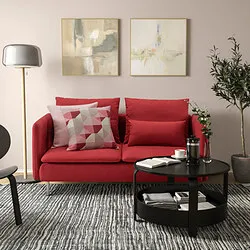 SÖDERHAMN - Sofa 3 dudukan ringkas, Tonerud merah
