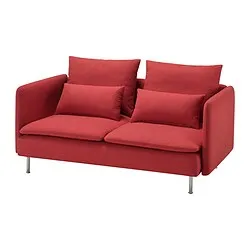SÖDERHAMN - Sofa 3 dudukan ringkas, Tonerud merah