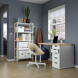 ALEX/LAGKAPTEN - Desk, white stained oak effect/white, 120x60 cm