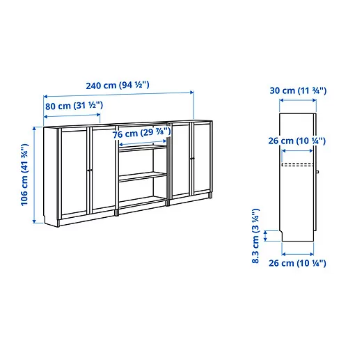 BILLY/OXBERG Measurement Illustration