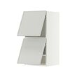 METOD - Wall cabinet horizontal w 2 doors, white/Aspudden light grey, 40x37x80 cm