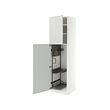 METOD - High cabinet with cleaning interior, white/Aspudden light grey, 60x60x220 cm