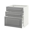 METOD - Base cabinet with 3 drawers, white Maximera/Bodbyn grey, 80x60x80 cm