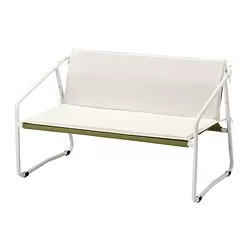 INGMARSÖ - Sofa 2 dudukan, dalam/luar ruang, putih hijau/krem, 118x69x69 cm