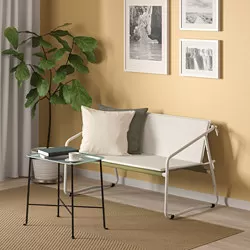 INGMARSÖ - Sofa 2 dudukan, dalam/luar ruang, putih hijau/krem, 118x69x69 cm