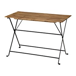 TÄRNÖ - Meja, luar ruang, hitam/diwarnai cokelat muda, 100x54 cm