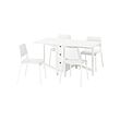 NORDEN/TEODORES - Table and 4 chairs, white/white, 26/89/152 cm