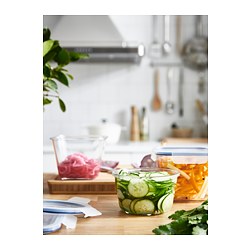IKEA 365+ - Food container, round/glass, 600 ml