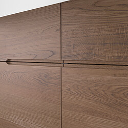KLACKENÄS - Lemari bufet, hitam/veneer kayu oak diwarnai cokelat, 120x97 cm