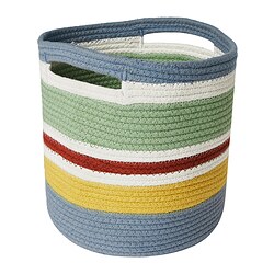 STRANDSKATA - Storage bag, braided/multicolour, 20 cm