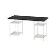 LAGKAPTEN/SPÄND - Desk, black-brown/white, 140x60 cm