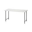 LAGKAPTEN/SPÄND - Meja, putih/hitam, 140x60 cm