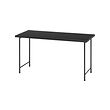 LAGKAPTEN/SPÄND - Meja, hitam-cokelat/hitam, 140x60 cm