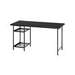 LAGKAPTEN/SPÄND - Desk, black-brown/black, 140x60 cm