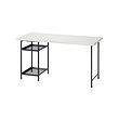 LAGKAPTEN/SPÄND - Desk, white/black, 140x60 cm