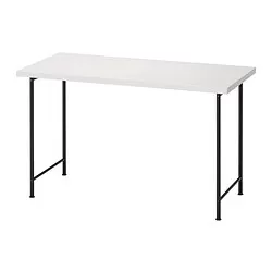 LAGKAPTEN/SPÄND - Meja, putih/hitam, 120x60 cm