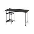 LAGKAPTEN/SPÄND - Meja, hitam-cokelat/hitam, 120x60 cm