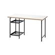 LAGKAPTEN/SPÄND - Desk, white anthracite/black, 120x60 cm