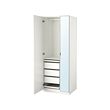PAX/FORSAND/ÅHEIM - Wardrobe combination, white/mirror glass, 75x60x201 cm